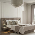 Tremezzo Oversized Ottoman Storage Bed, Taupe Velvet